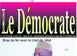 Le Démocrate N° 1087 du 31 août 2021
