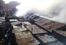 Incendie au marché de Enta : une cinquantaine de boutiques touchées