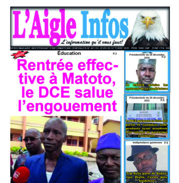 L’AIGLE INFOS N° 401 DU JEUDI 09 OCTOBRE 2025
